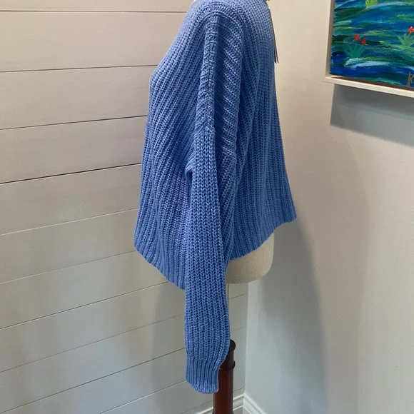 Eileen Fisher Organic Textured Cotton Sweater Bright Blue size XL NWT - Picture 3 of 10